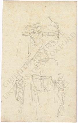 Sketches of archer and lyre player
