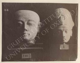 [Left] Head of possibly princess, quartzite, possibly temp. Amenohis IV, provenance not known, no...