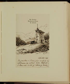 Sketch of landscape of Sion, Switzerland
