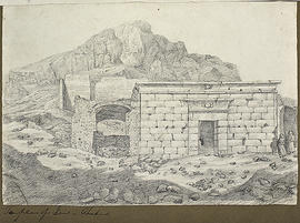George A. Hoskins Drawing - Thebes. West Bank. Deir el-Medina