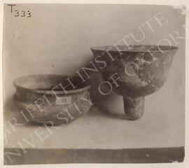 Two bronze bowls, one said to have a text of Esbanebded on one side, provenance not known, now in...