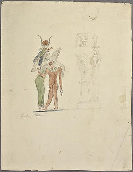 George A. Hoskins Drawing and Watercolour - Philae
