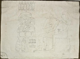 George A. Hoskins Drawing - Thebes. West Bank. Unidentified Tomb
