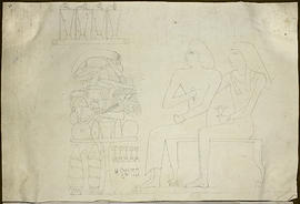 George A. Hoskins Drawing - Thebes, West Bank. Unidentified Tomb