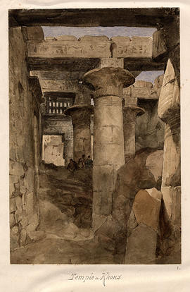 Hector Horeau Watercolour - Karnak