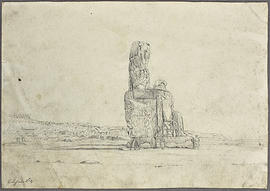 George A. Hoskins Drawing - Thebes. West Bank. 'Colossi of Memnon'