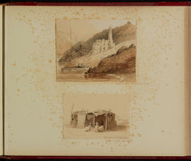 Ruins of Coptic Convent near Philae and traders' camp at Manhatta