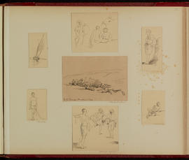 Human figures; camel; dahabiyya