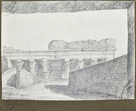 George A. Hoskins Drawing - Edfu. Horus Temple