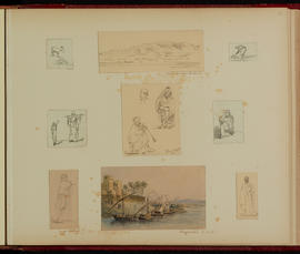 Dendarah landscape, human figures, Nerghaileh