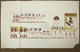 George A. Hoskins Watercolour - Thebes. West Bank. Medinet Habu