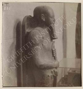 Statue of Ptah, dedicated by Amenophis III, black granite, from Karnak, Temple M, now in Turin, M...