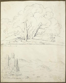 George A. Hoskins Drawing - two landscapes