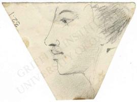 Cropped sketch of man's head profile