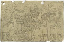 Iraq. Nineveh. South-West Palace of Sennacherib. Court XIX (U). Panels 10-12. Relief depicting As...