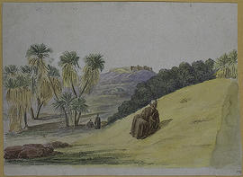 George A. Hoskins Watercolour - el-Kharga