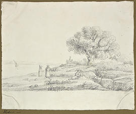 George A. Hoskins Drawing - Thebes. West Bank